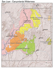 San Juan-Canyonlands Region Map